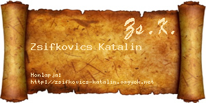 Zsifkovics Katalin névjegykártya